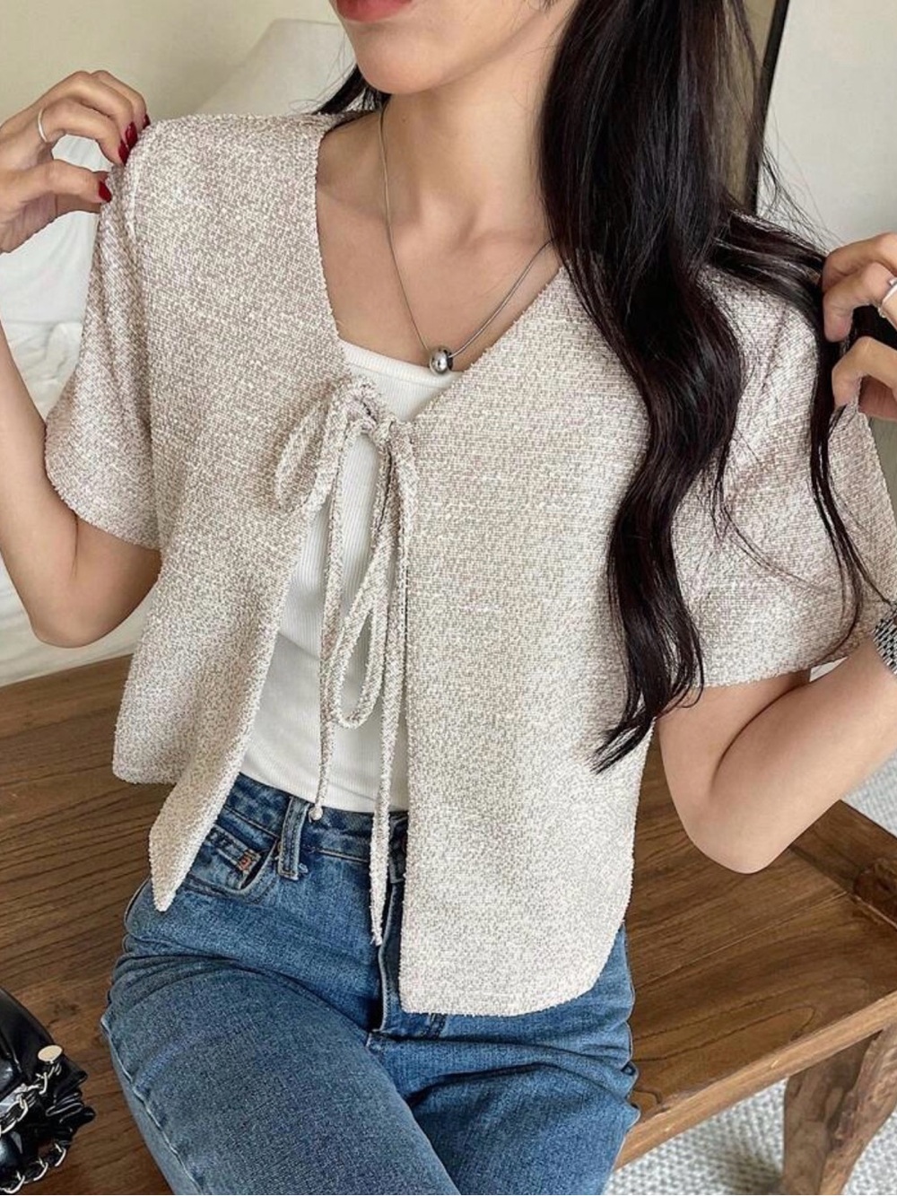 SHEIN: Light Knit, Short Sleeve Cardigan